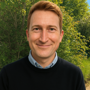 Photo of Ollie Jackman in a garden