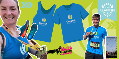 Blue running vest and t shirt